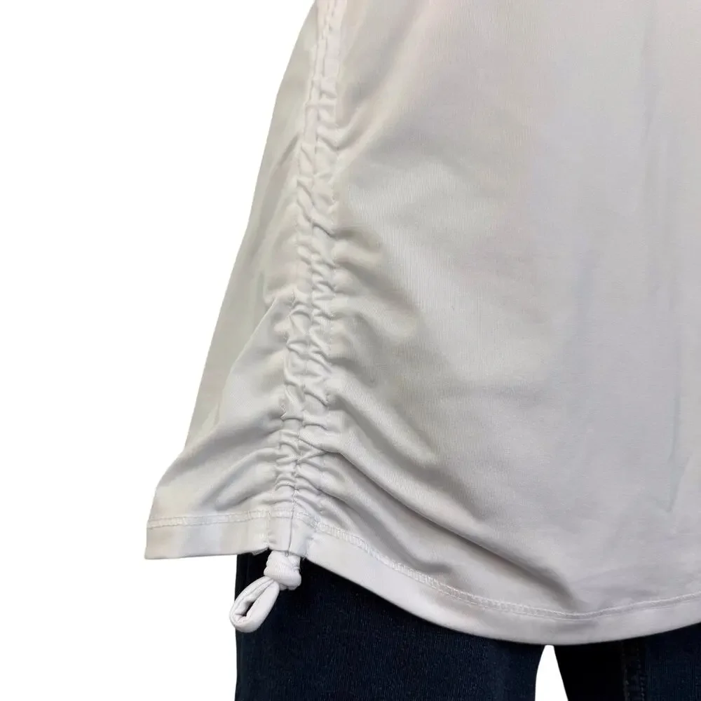 Reel Legends White Sleeveless Adjustable Ruched Side Tank Top Performance Fabric - Picture 6 of 16